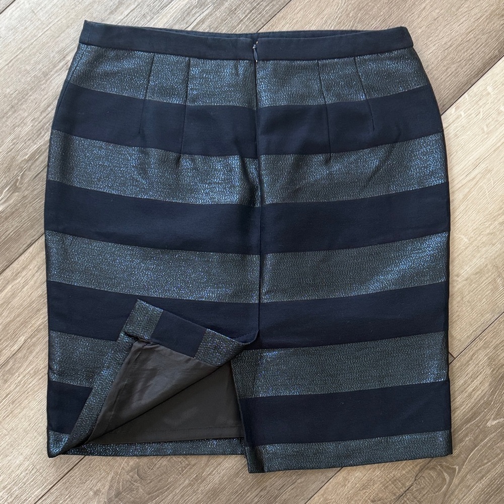 Tommy Hilfiger Metallic Glitter Striped Pencil Skirt - Picture 8 of 13